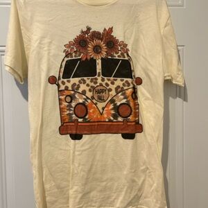 Yellow Happy Fall Graphic T-Shirt